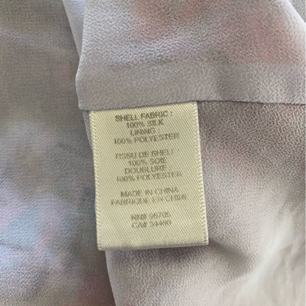 Rebecca Taylor Gray Pink Blue Silk Floral Mai Tai Time A-Line Twee Dress 2 - Picture 15 of 15